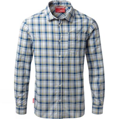 Camisa Craghoppers Nosilife Prospect Manga Largad Check Hombre - Azules Oscuro - Chile LFT875903